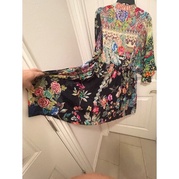 Johnny Was Floral Kimono Dress With Tassel Tie Womens Boho Style Women’s Sz L wi - Picture 10 of 16